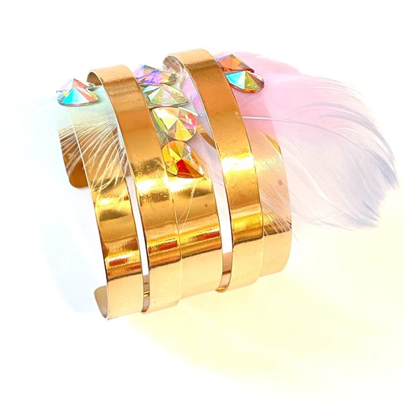 Bangle with Swarovski Crystals Gold Plated by Patricia Adelson - Picture 3 of 4